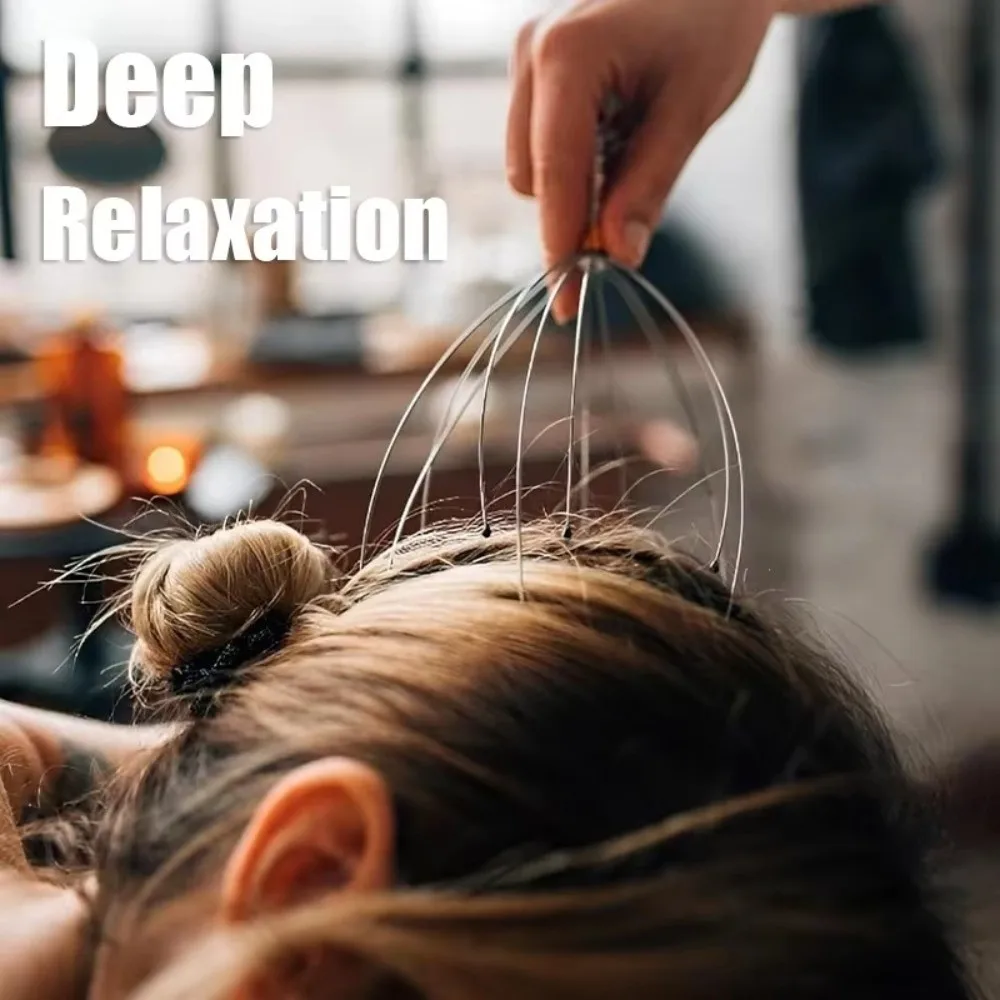 Stainless Steel Wire Head Massager Muscle Tension Relief Octopus Shaped Octopus Head Massager Scratch Tool Scalp Massager