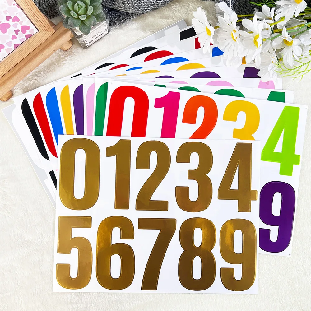1Sheet 4 Inch Waterproof Self Adhesive Number Stickers-Vinyl Labels for Outdoor Equipment, Toolbox, Warehouse,DIY Projects