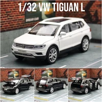 1/32 Volkswagen Tiguan L SUV Toy Car Model Diecast Alloy Miniature Pull Back Sound & Light Collection Gift for Children Boys Kid 1