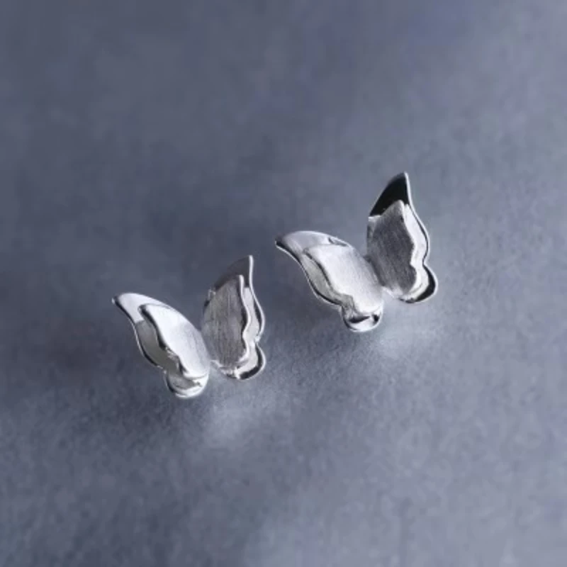 Schmetterlings-Ohrstecker aus echtem 925er-Sterlingsilber für Damen und Mädchen, modischer Sterling-Silber-Schmuck, Brincos Brinco