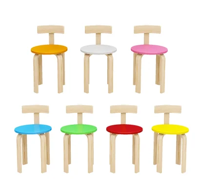 30cm high Solid wood kindergarten children's chair, back chair, painting gallery, art gallery, tutoring and training class chair