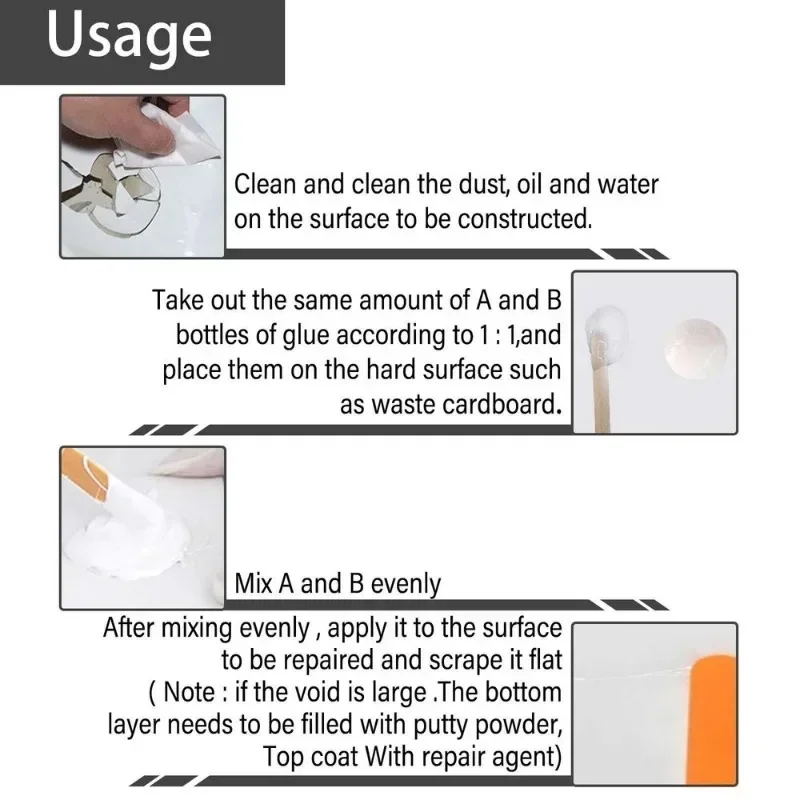Ceramic Repair Paste Porcelain Repair Kit Tile Repair Kit Washbasin Toilet Bathtub Tile Adhesive 2pcs 100g porcelain repair kit ceramic repair paste ceramic repair agent tile repair kit tile repair cream
