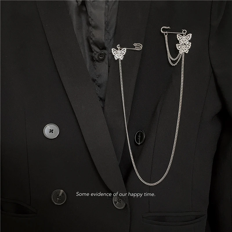 Fashion Minimalist Retro Punk Pins Metal Brooch for Women Man