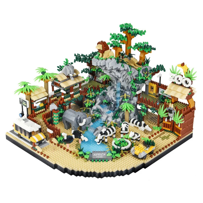 

4800PCS Diamond Bricks City Street View Zoo Architecture Building Blocks Panda Giraffe Elephant Animal Home Toys for Kids Gifts