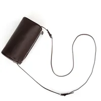 Matna-Mini sac à main en cuir véritable pour femme, cuir de veau entièrement grainé, sacs à bandoulière en forme de tonneau, sangle initiée 2