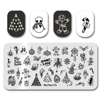 Nail Art Stamp MouTeen173 New Year Christmas Day Nail Plates Stamp Manicure Set For Nail Art Stamping 2