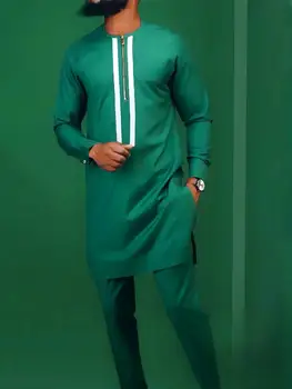 Mustapha Long Sleeve Shirt Two Piece Dashiki Outfit