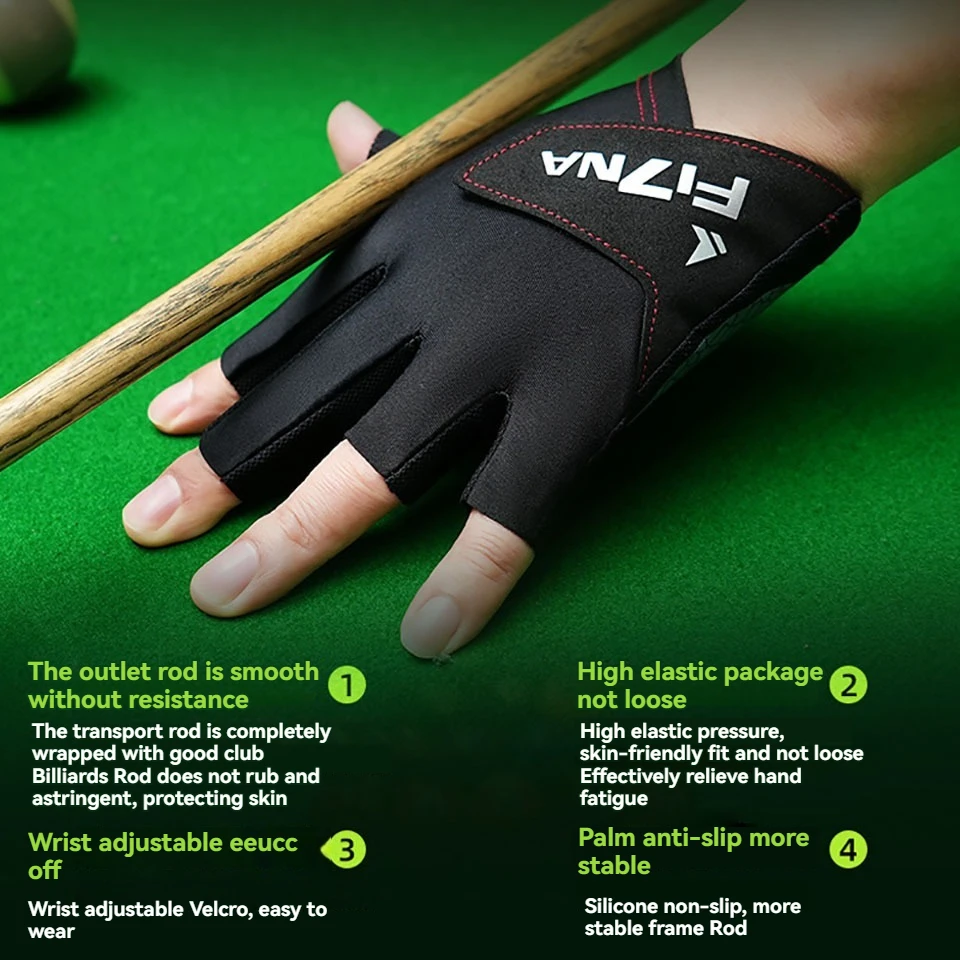 GTUBIKE Professional Billiard Glove Single Left Silk Breathable Anti-slip Snooker Special Billiard Glove Table Tennis Men Women