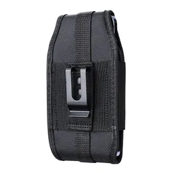 Universal Oxford Phone Holster Belt Case for Men - Durable Mobile Waist Bag Pouch (Black)