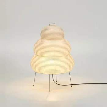 Noguchi Rice Paper Floor Lamp Japanese Paper Lantern Standing Table Lamp Eye-Protection Bedside Lamp for Bedroom/Home Decoration 2