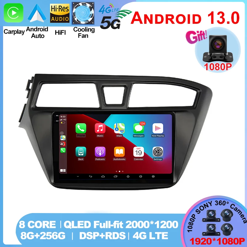 

4G 8Core 2 Din Android 13 Auto Car Radio Multimedia Player For Hyundai I20 2014-2018 Wireless Carplay GPS Autoradio 2Din