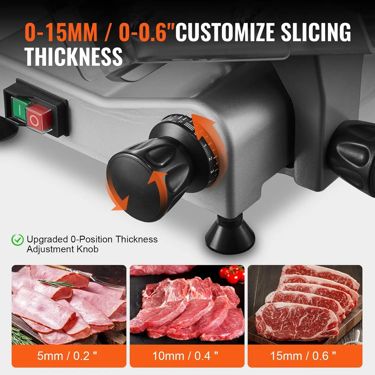 Electric Deli Food Slicer with 10" Stainless Steel Blade and Built-in Sharpening Stone