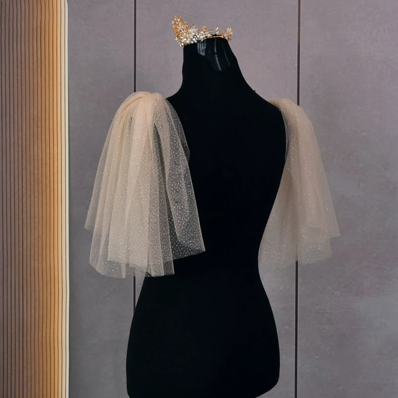 

Bridal Wedding Shinning Shawl Sheer Wrap Wedding Shawl Shrug with Gilding Design