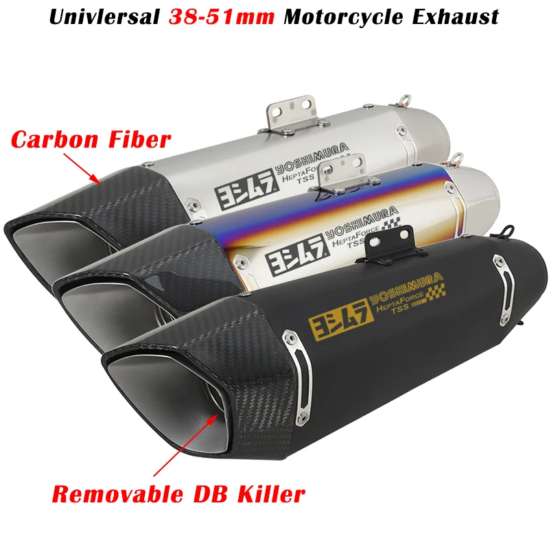 

Universal 51mm Motorcycle Exhaust Pipe Carbon Fiber Escape Modified Muffer DB Killer For ZX25R CB500F DUKE 790 GSX-S 750 S1000RR