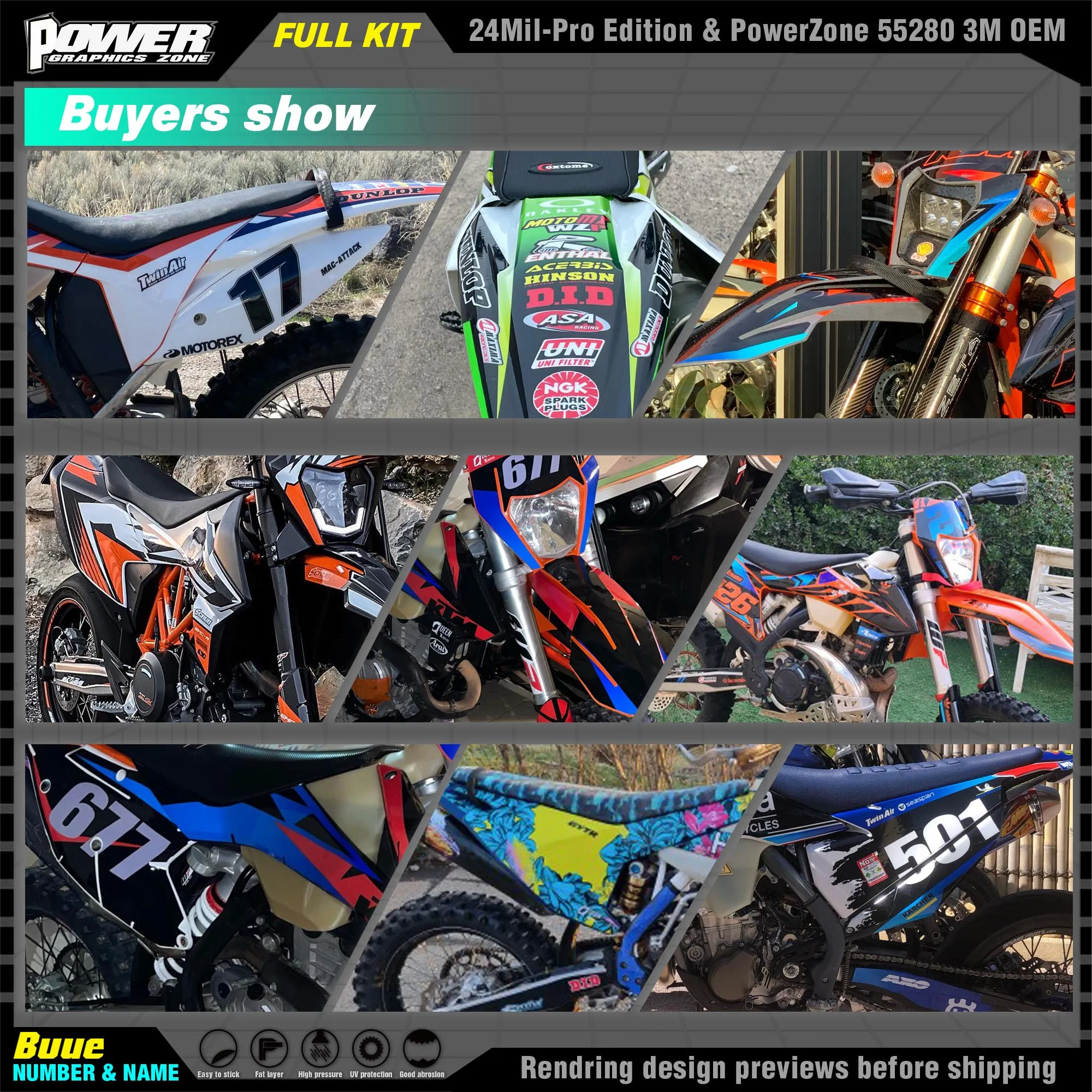 PowerZone-   ׷  Į 3M ƼĿ ŰƮ, ߸ 2008-2020 WR250R 002