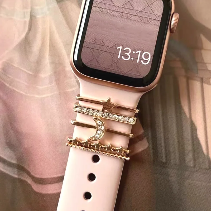 Decorazione Per Cinturino Apple Watch Diamond Jewelry Charms Per Iwatch Bracciale Cinturino In Silicone Accessori Galaxy Watch 5/4/Classic/3