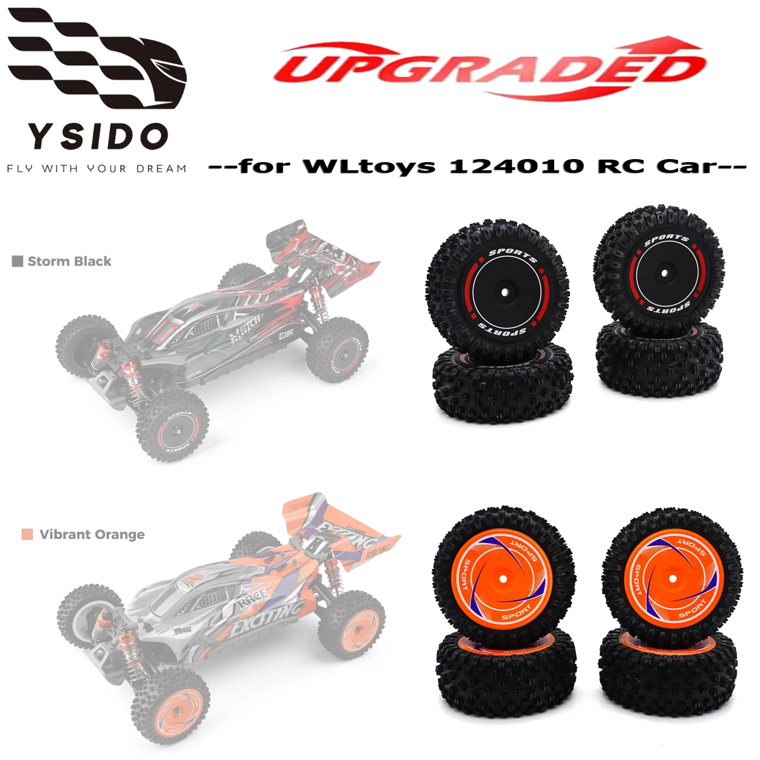 Pneus RC Voiture 1/10 4x4 – Jeu de 2 Pneus Avant ou Arrière + Combo