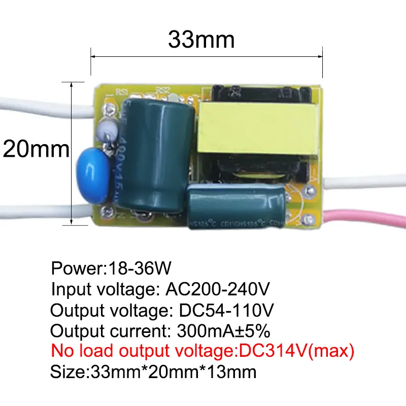 8-24w 18-36w 36-50w LED Driver Transformer power supply Adapter 280mA-300mA LED Non-Isolated  Constant Current Driver Power Unit - Image 3