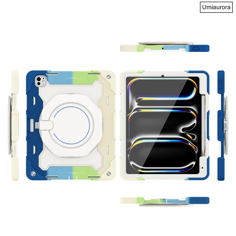 Shockproof Rugged Tablet Case with Pull Ring Stand