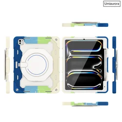 Shockproof Rugged Tablet Case with Pull Ring Stand - iPad 12th Gen (A19) (Rainbow Blue)