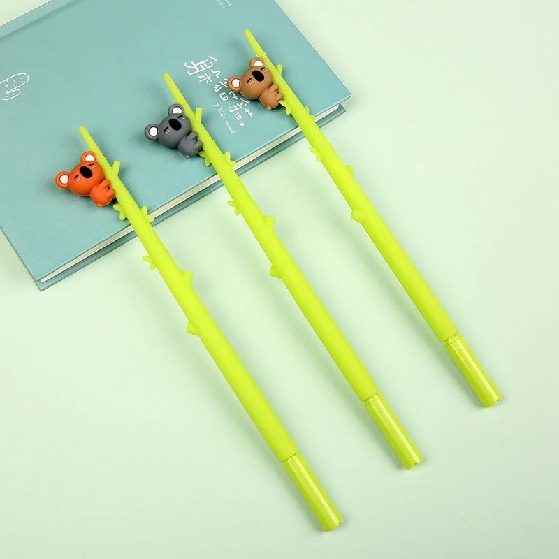 Creative Cute Coloful Kawaii Gel Ink Pen Soft Rubber Animal Writing Supply Birthday Gifts Student Stationery Office Signing Pens 15pcs cartoon animal creative blocks painting pencils drawing pens school kids writing pens office stationery supply pencil