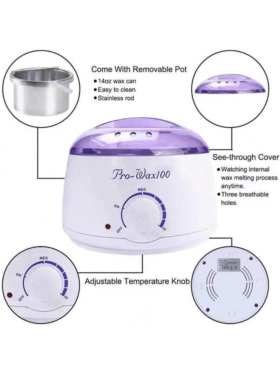 Waxing Kit,Wax Warmer For Painless Wax Heater Hair Removal Hard Wax Beans For Full Body, Legs, Face, Eyebrows, Bikini Wax For Wo 2