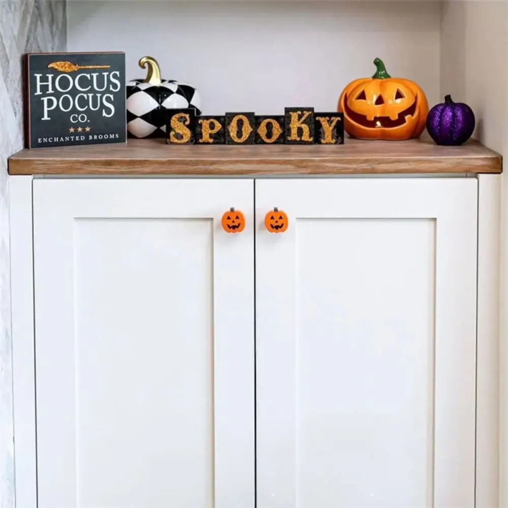 5 pcs Halloween Pumpkin Drawer Handle Single Hole Furniture Handle Door Pull Handle Furniture Decor Hardware
