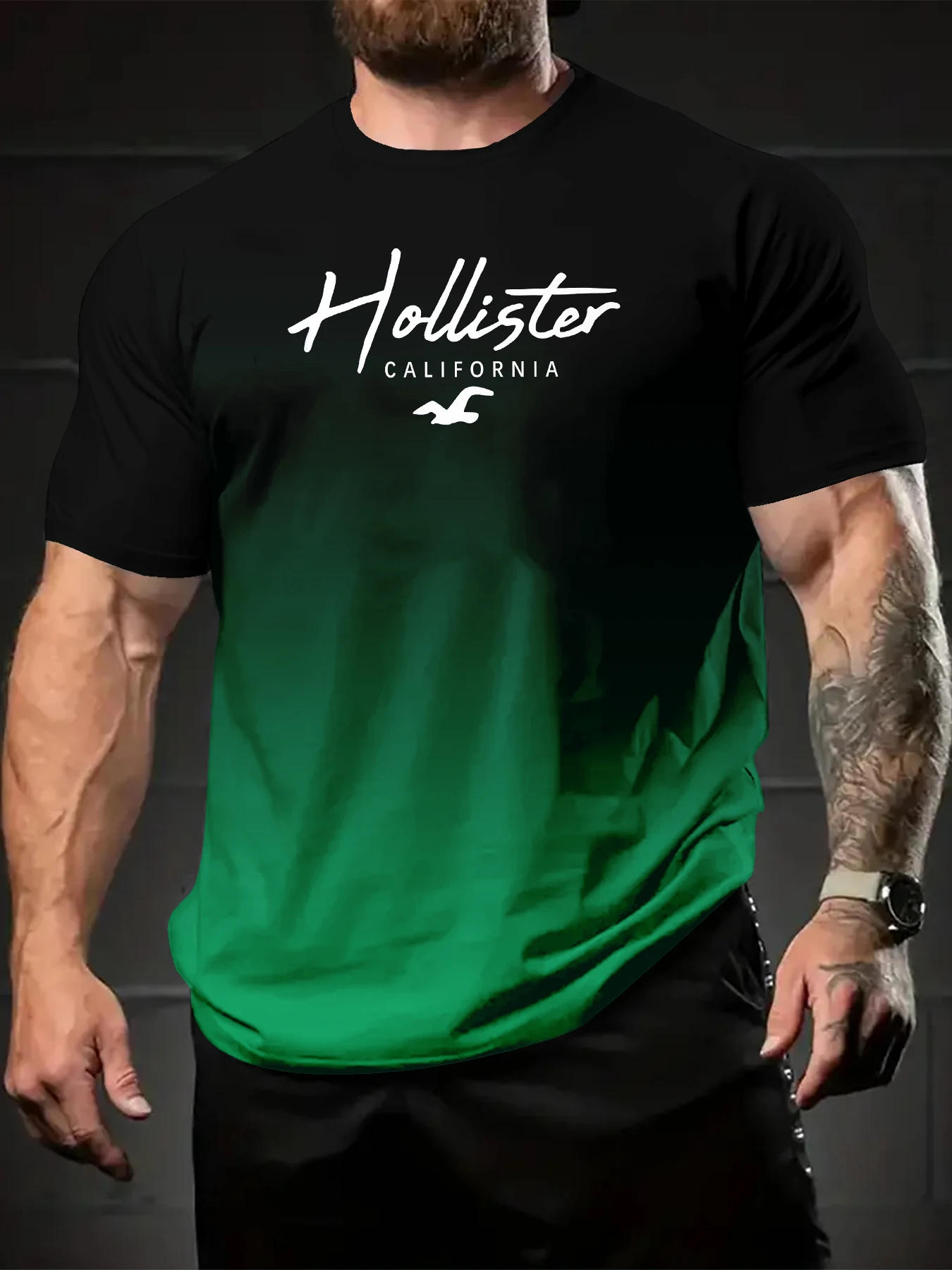 Mens Cotton T Shirt Minimalist Print Summer