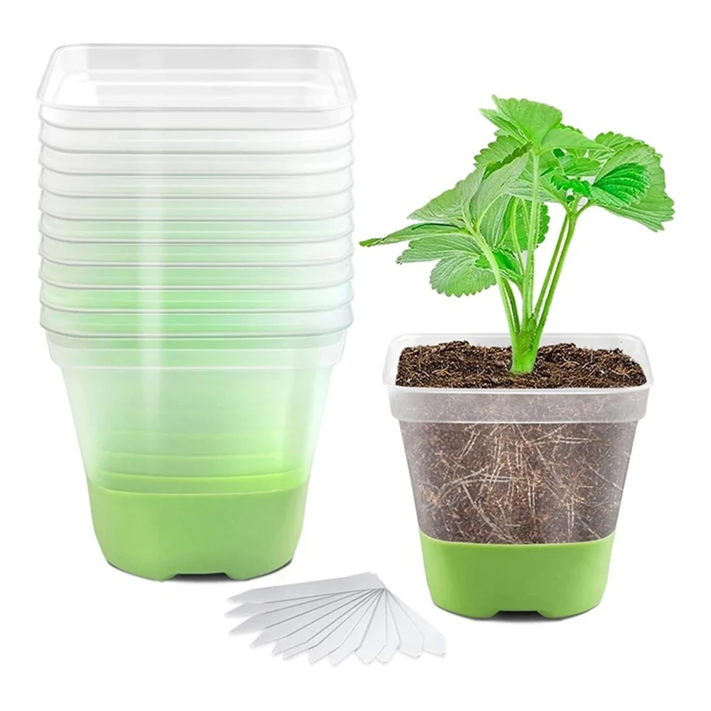 Plastic Square Flower Pot Provides Stability Prevents Slipping Scratching For Succulents Cacti Herbs Outdoor Living Accessories 4