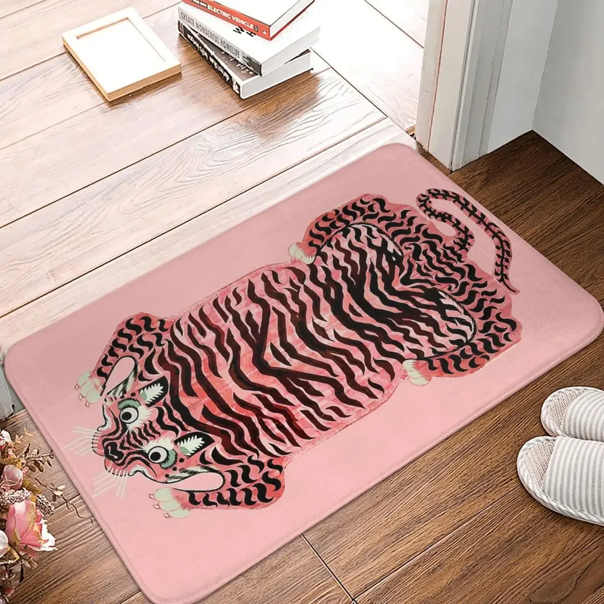 AnimalsKawaiiCuteBedroomMatPinkTibetanTigerDoormatCarpet