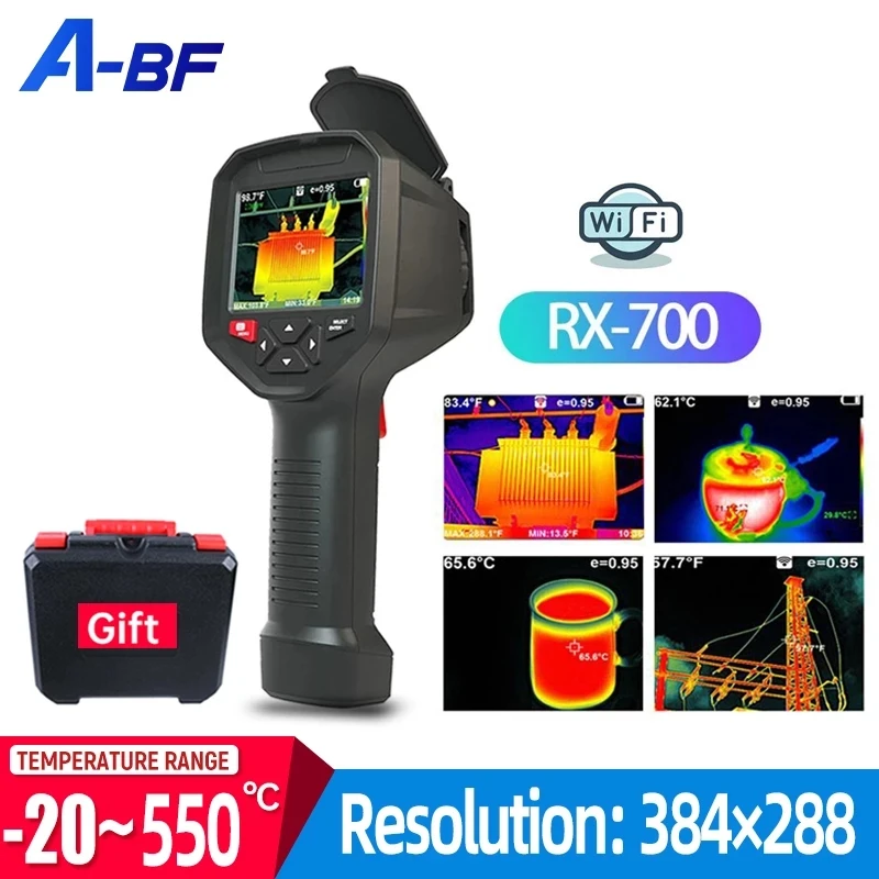A-BF 적외선 열화상 카메라 RX-700, 산업용 PCB 회로 가열 파이프 감지, 384x288 픽셀, 와이파이 적외선 열화상 카메라