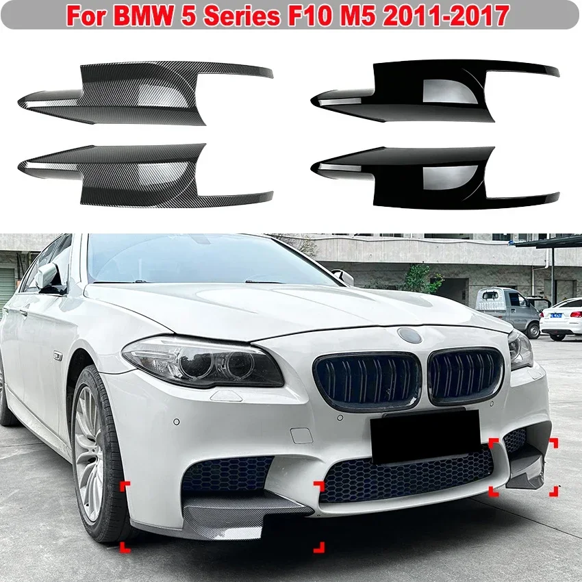 

For BMW 5 Series F10 M5 2011-2017 Front Corner Bumper Air Vent Splitter Canards Spoiler Cover Trim Body Kit Car Accessories