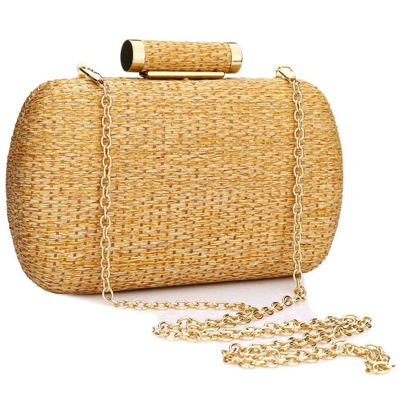 Pochette In Paglia Da Donna - Borsa Estiva A Spalla Con Nappe - Ideale Per Spiaggia E Matrimoni 2025 - 2