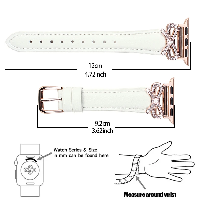 Elegant Bow Strap with Diamond Case for Women's Smartwatch Accessories