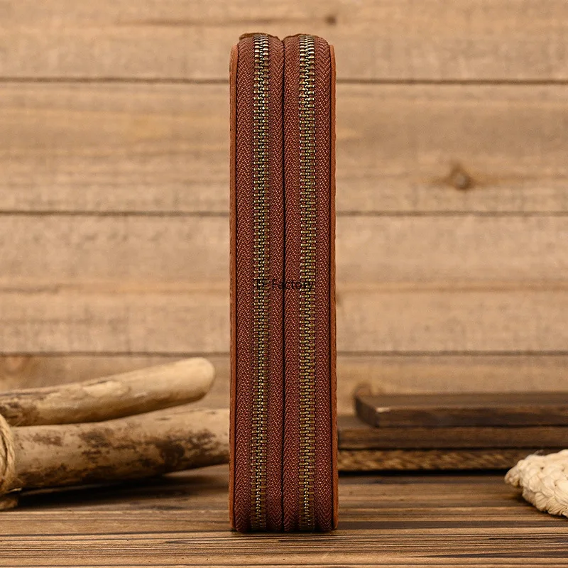Premium Leather Long Wallet with Money Clip