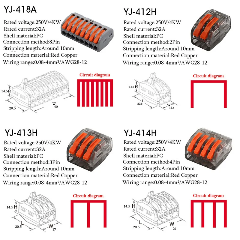 Mini Wire Electrical Connector 222 LED Strip Lighting Quick Connectors Universal Compact Conductor Push-in 3 Pin Terminal Blocks