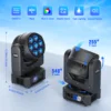 Yiflamefly 2Pcs 300W Bee Eye Moving Head Light 7X25W RGBW LED Wash Beam Zoom Stage Lights DMX DJ Light For KTV Bar wedding Party 6