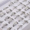 36Pcs/Lot Wholesale Stainless Steel Ring For Hollow Cross Jewelry Charms Finger Decoration Gift 4