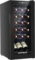 18 Bottle Wine Fridge, Freestanding Compressor Wine Cooler Refrigerator, Beverage Wine Chiller with Digital Temperature Control 1