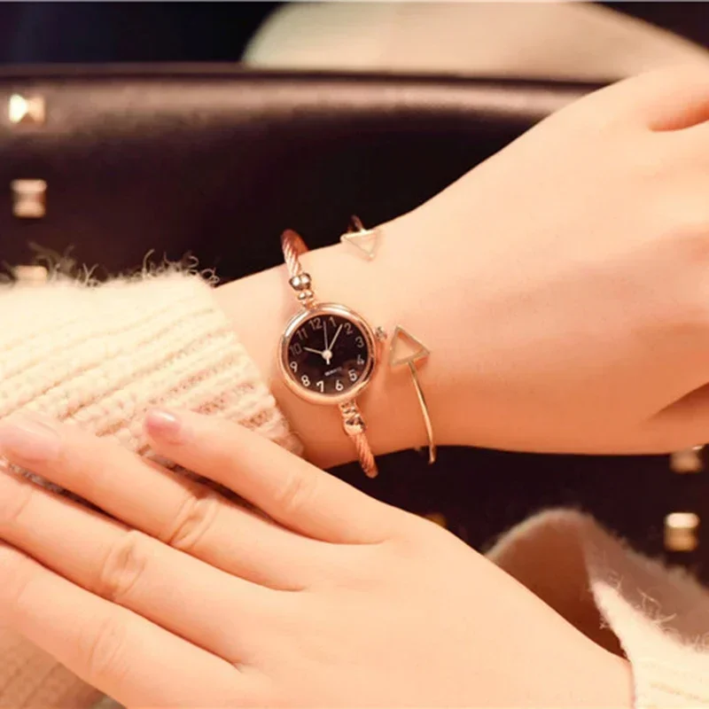 Female Watches Women Bracelet Watch Small Gold Bangle  Stainless Steel Retro Ladies Quartz Wristwatches Clock Dress Montre Femme 6
