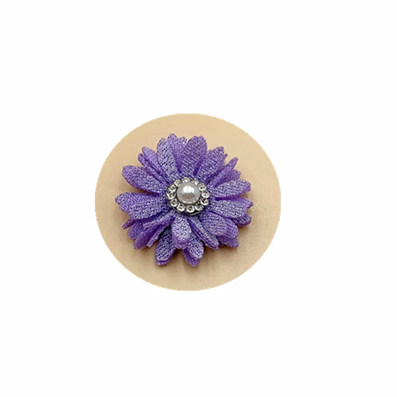 3cm Handmade Small Flower Pearl Hemp Sun Flower with Drill DIY Clothing Accessories Decorative Accessories 10-20pcs