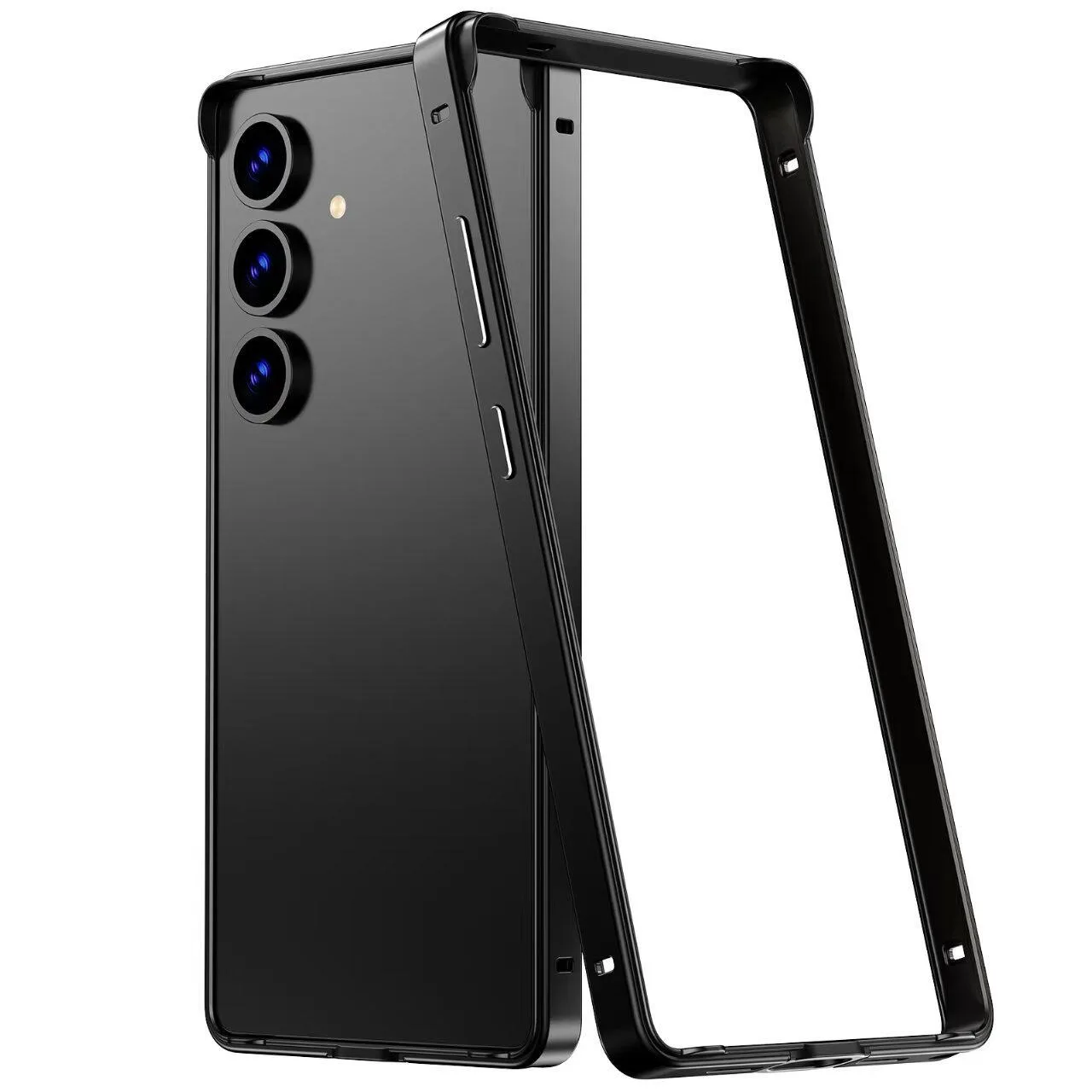 Hybrid Silicone Frame Aluminum Metal Case with TPU Soft Inner and Hard Phone Bumper