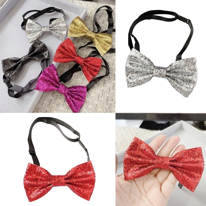 

Sequins Neckties Eye Catching Neck Tie for Uniform Sequins Necktie Suit Student Elegant Dinners Stage Performances Tie