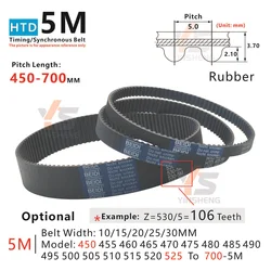 High Precision Wear - Resistant HTD5M Rubber Synchronous Timing Belt - Belt width- 30mm