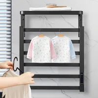 ราวแขวนผ้าเช็ดตัวไฟฟ้าแบบโลหะ พร้อมระบบฆ่าเชื้ออัจฉริยะ ควบคุมอุณหภูมิด้วยเทอร์โมสตัท ตั้งเวลาอบแห้ง อุปกรณ์ในห้องน้ำ 3