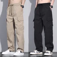 Men's Straight Leg Work Trousers Outdoor Casual Long Pants Wear Resistant Multi ket Office Work Outdoor Cam Traveling ...