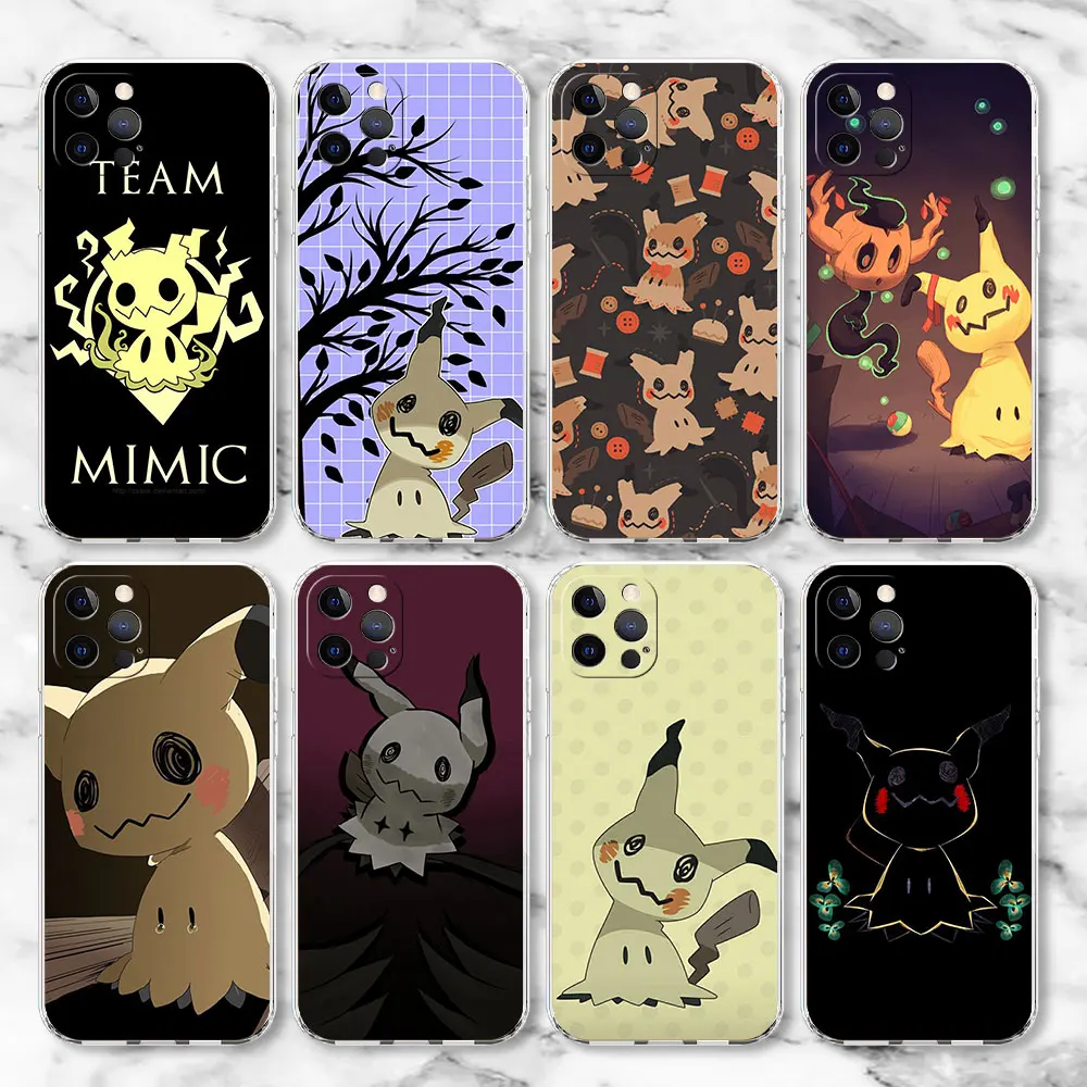 Custodia In Silicone Per Apple Iphone 14 Plus 13 11 Pro 12 Mini Se 7 8 X Xr Xs 6 6S Morbida Copertura Del Telefono Funda Mimikyu Pokemon Shell