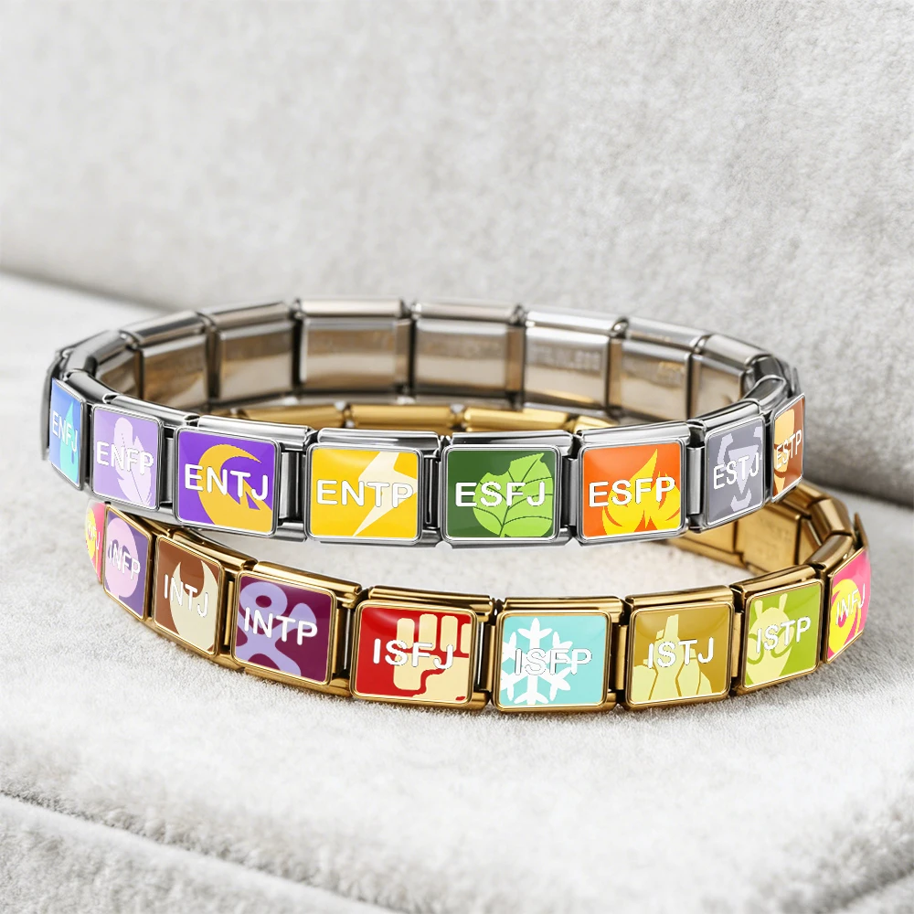 Original Design Trendige Persönlichkeiten-Serie Armband-Anhänger Italienische Glieder Passend für 9mm Edelstahl DIY Schmuckherstellung Perlen Charms – Detail 1