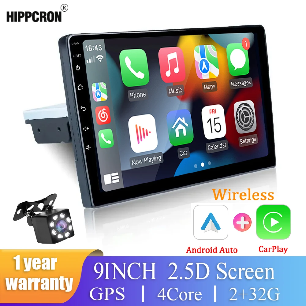Hippcron Car Radio CarPlay Android Auto 1 Din Autoradio Universal 7"/9" WIFI GPS Bluetooth Audio Multimedia Video Player 1 Hippcron Car Radio CarPlay Android Auto 1 Din Autoradio Universal 7"/9" WIFI GPS Bluetooth Audio Multimedia Video Player