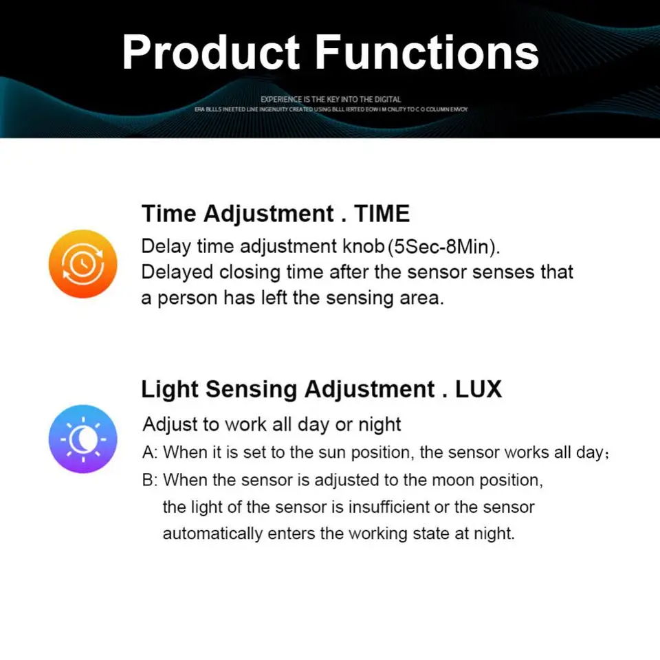 Sensore Di Movimento Da Soffitto Greluma - PIR 220-240V, Raggio 6m 360°, Regolabile In Luminosità E Tempo - Foto 3